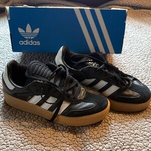 Adidas Black and White Gum Sole Sneakers